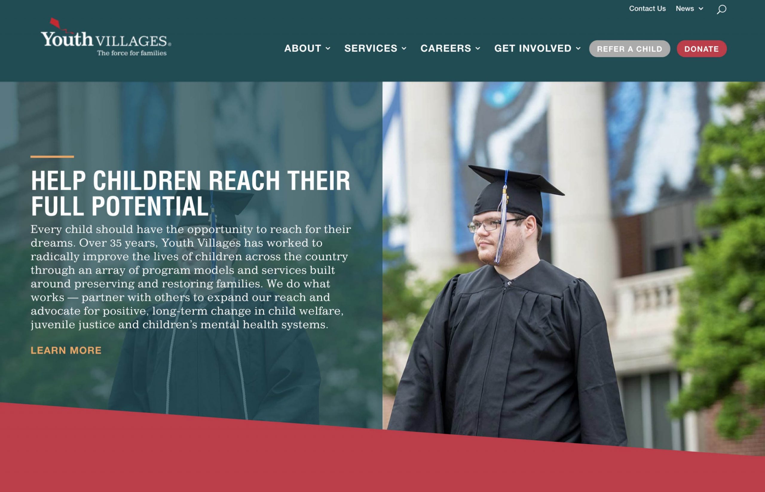 Brave Factor Foster Youth Nonprofit Website Designs Youth Villages