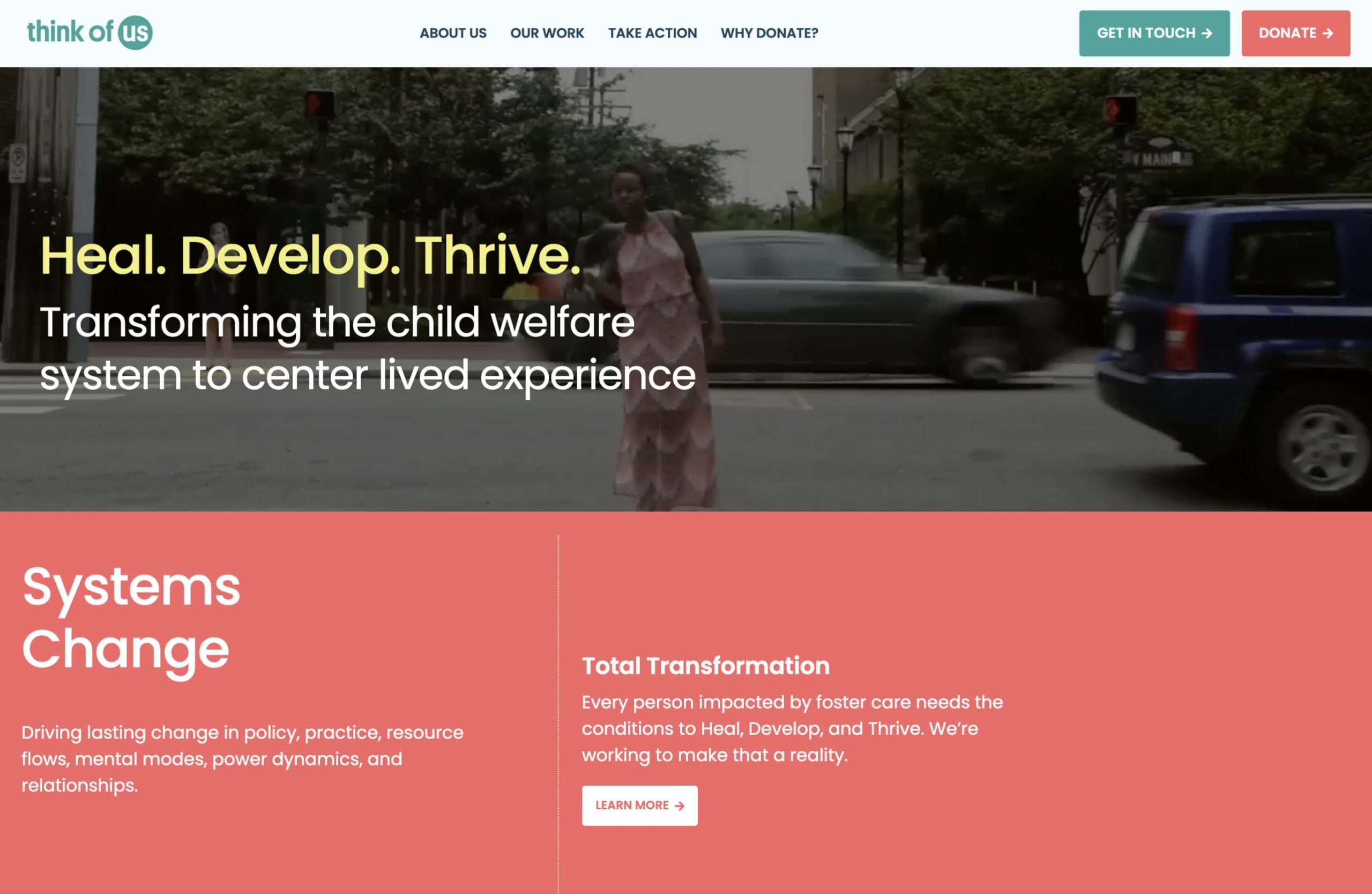 Brave Factor Foster Youth Nonprofit Website Designs Think of Us