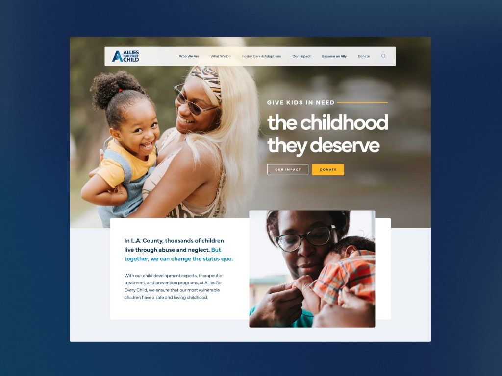 Allies Allies For Every Child web design