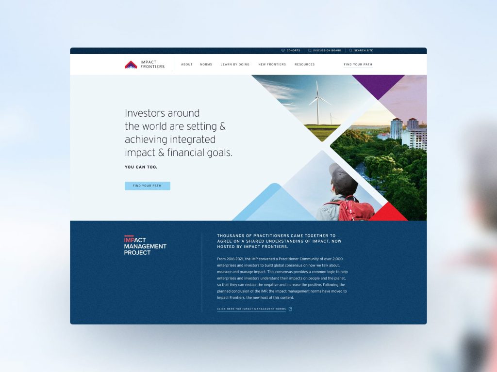 impact frontiers website design